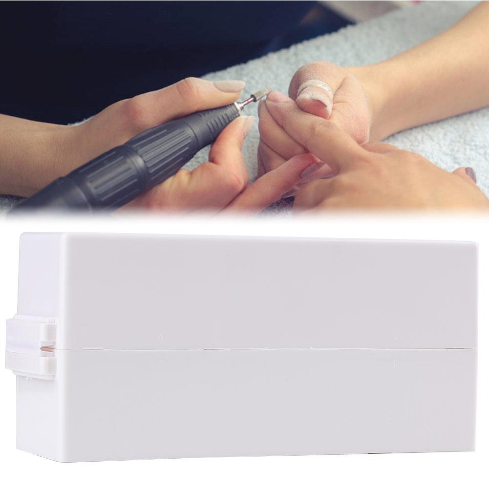 30 Holes Manicure Drill Bits Holder Container Display Case Nail Grinding Head Storage Box