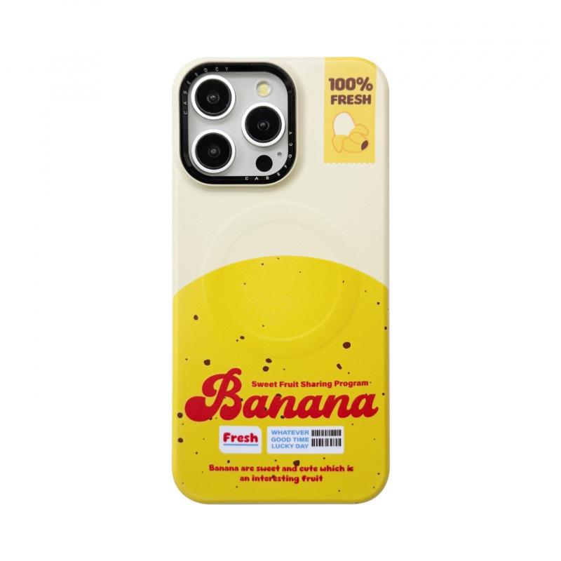 Peelable Magnetic Stand Banana Case for iPhone 14, 15 Pro Max, 17 Pro Protective Cover
