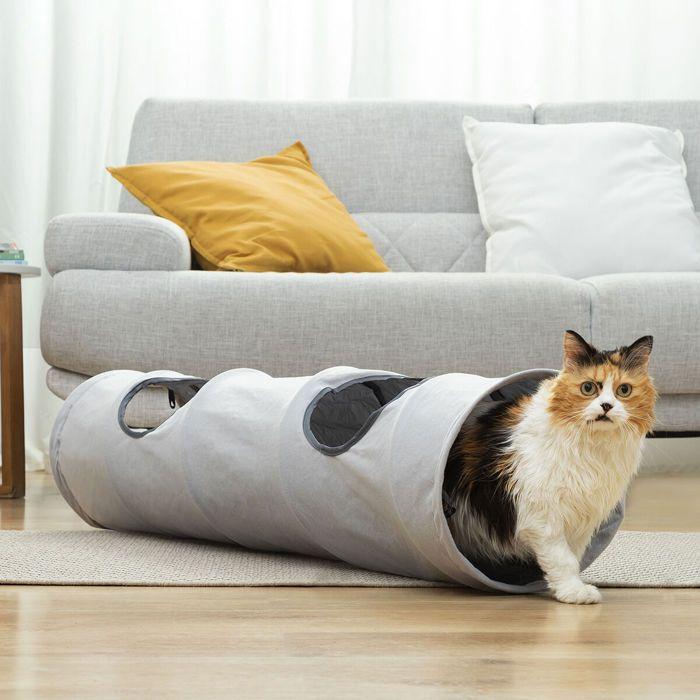 Tunnel De Jeu Pliable - InnovaGoods - Funnyl - Imperméable - 2 Positions - Pour Chats