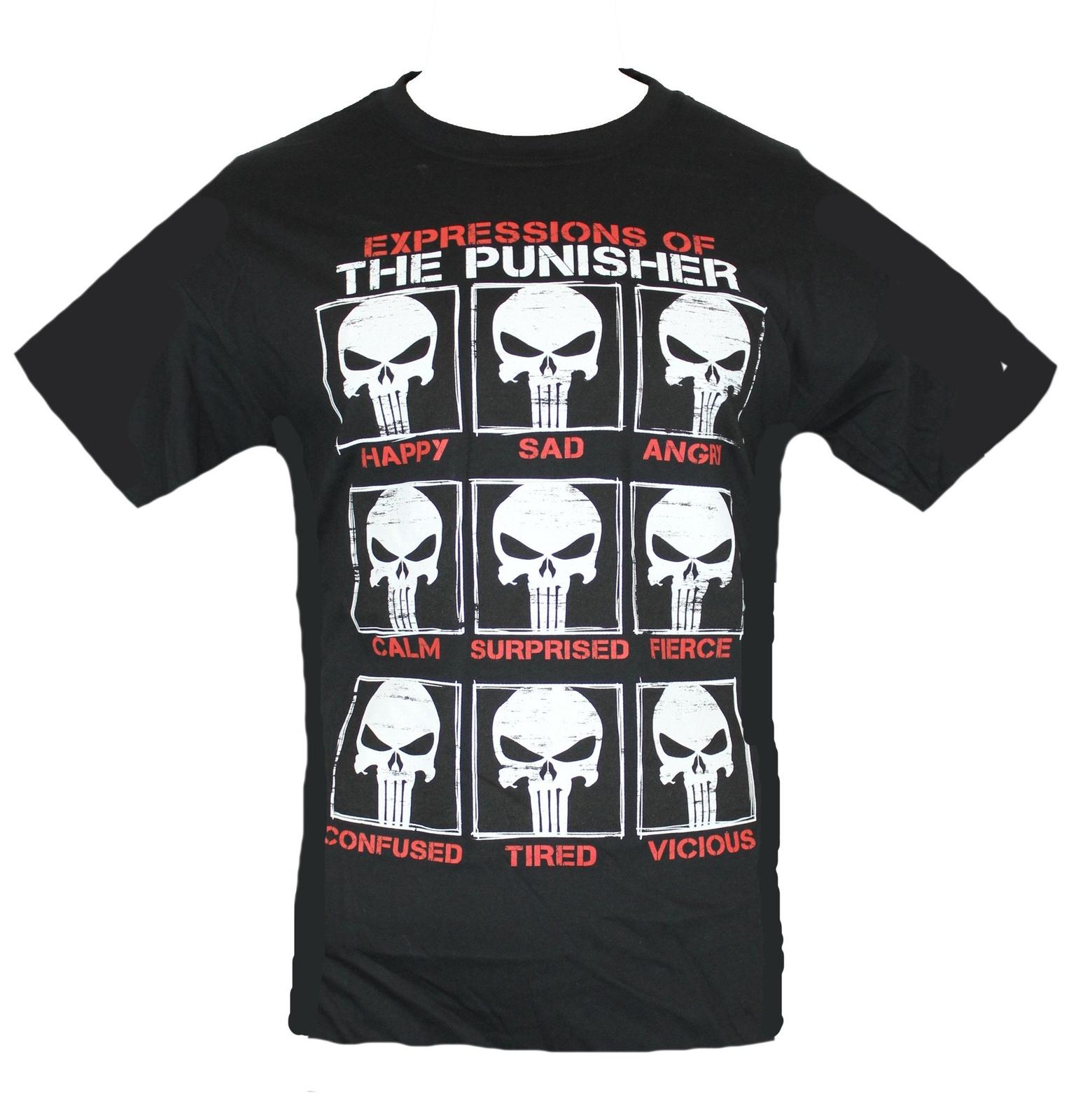 The Punisher Marvel Comics Mens T-shirt Many Expressions of Punisher Image XL