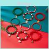 Weihnachts-Schneeflocken- und Weihnachtsmann-Perlenarmband-Set mit handgefertigtem Metall als Feiertagsgeschenk