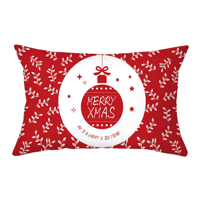 Fronha de Natal Almofada Decorativa Almofada Retangular Capa de Almofada Desenho Animado Boneco de Neve Estampa de Alfabeto