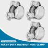 1piece Heavy Duty Bolt Hose Clamps 304 Stainless Steel Strong Adjustable Hex Bolt Wide Band Pipe Clamp for Automotive Plumbing