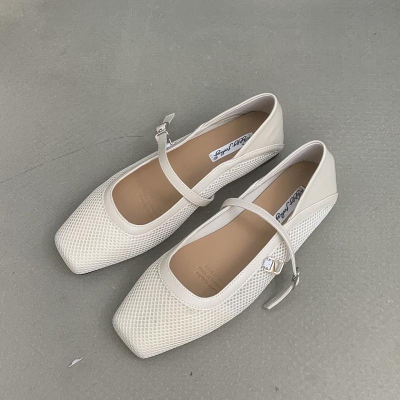 

Bailamos 2025 New Brand Women Flats Fashion Square Toe Shallow Mary Jane Shoes Soft Casual Ballet Shoes Slingback Shoes 35