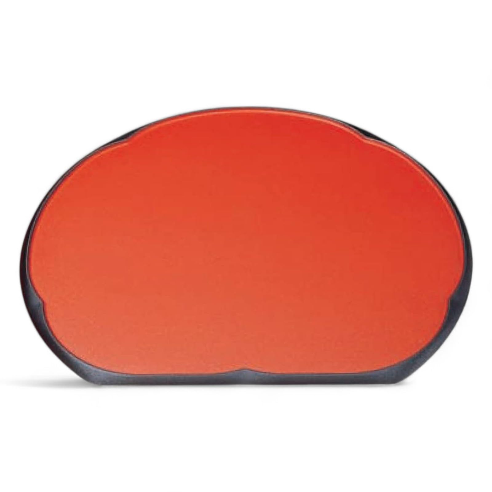 

New Tray Red Fugen Lacquerware Made in Japan J-kitchens Plum-Shaped Half-Moon (Tray) - 35cm, Rim, Black, Design, Non-Slip, (ABS Resin),