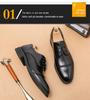 Men's Large Size Derby Formal Leather Shoes for Office, Wedding, and Banquet