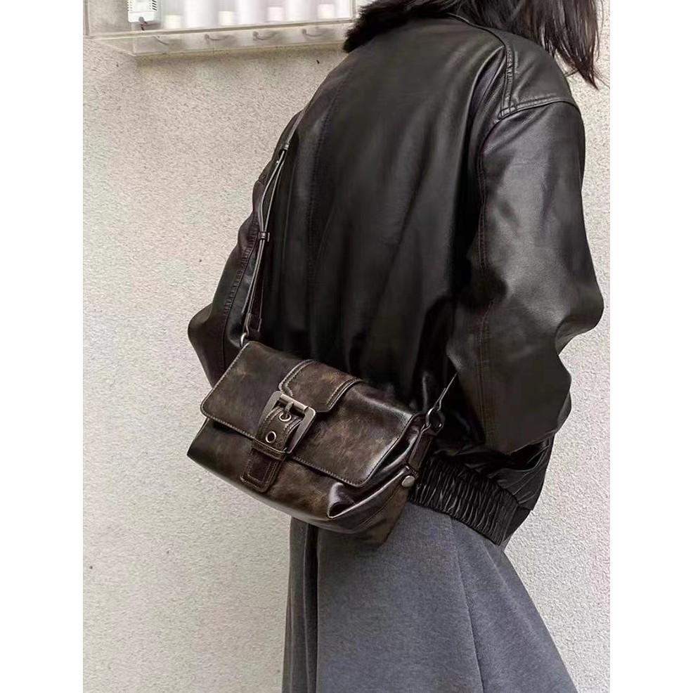 IELGY Melade Style Baguette Bag Retro All-Match Hot Girl Texture Portable Underarm Small Square Bag