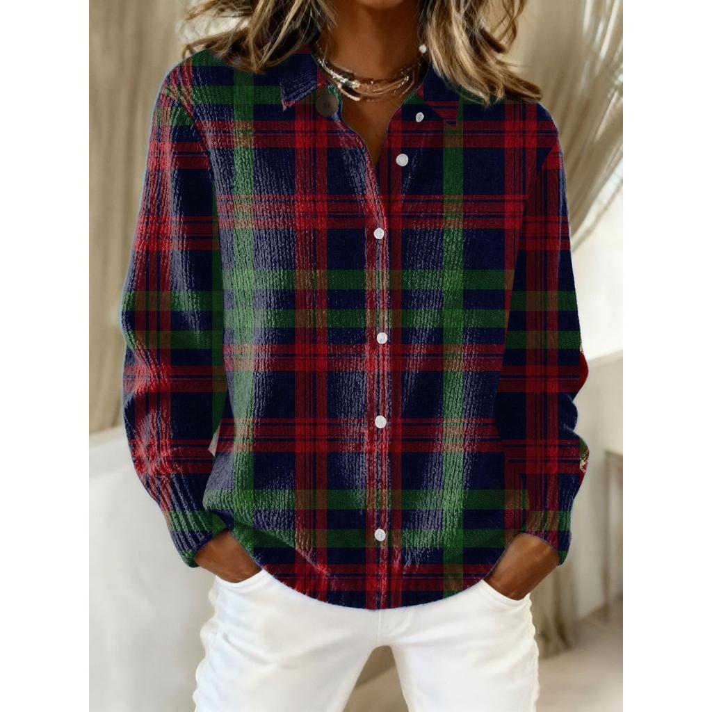 Damenhemd mit Revers und Strickjacke, Einfarbig gestrickt, 3D-Druck, Weihnachten, Herbst, Winter