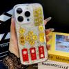 Epoxy Gold Foil Compatible with iPhone 16 Pro Max Phone Case New Year 14 Snake Year Apple 15 Transparent TPU Soft Cover