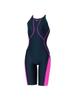 Speedo Flex Sigma Neue Offene Rücken-Kneeskin 1 Wettkampf-Badeanzug, Marineblau/Pink