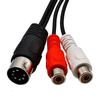 4.9ft DIN 7PIN Male To 2RCA Female Cable Male To Female Pure Copper Audio Cable  Home Theater Setup