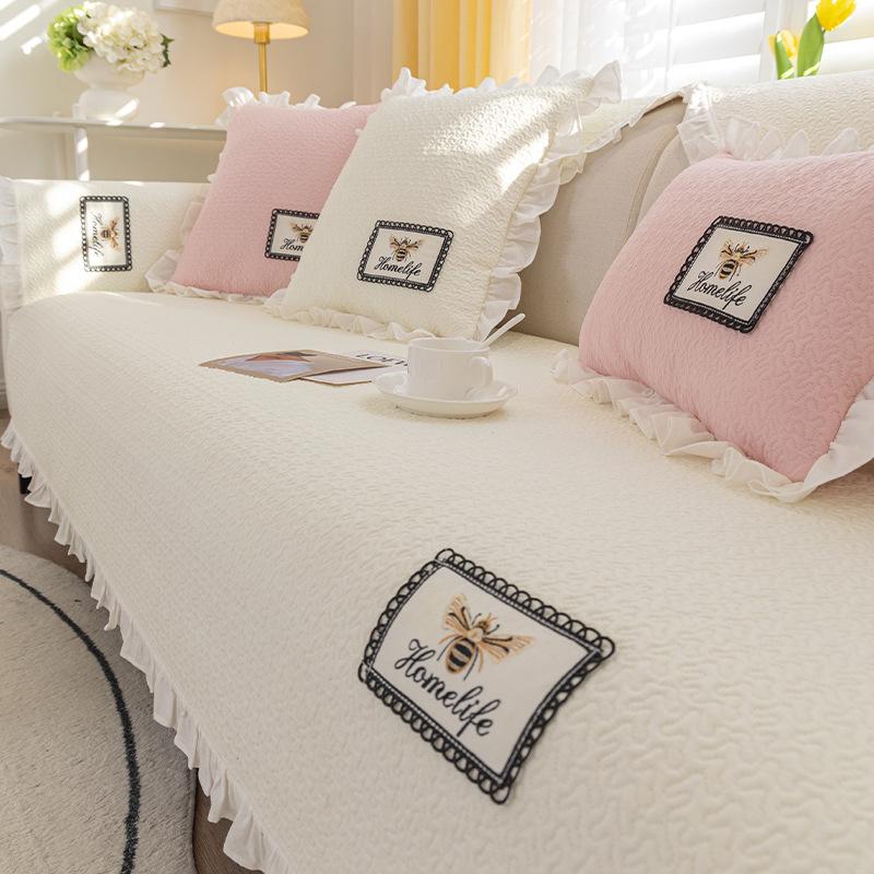 

Cotton Sofa Cushion, Universal Fabric In All Seasons, Non-Slip Seat Cushion, Towel, Modern Simple Embroidery Sofa Cover, Towel Cover Cloth 70*70cm