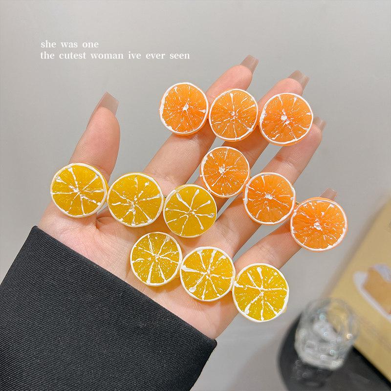 Korean-Style Cute Summer Fruit Lemon Hair Clip for Girls