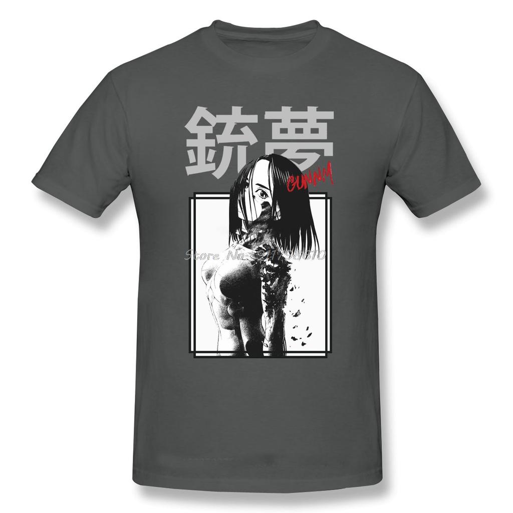 T-Shirt For Men Gunnm Cotton Battle Angel Alita Comics Business Jump T Shirt Funny Anime Men Tee Streetwear Harajuku