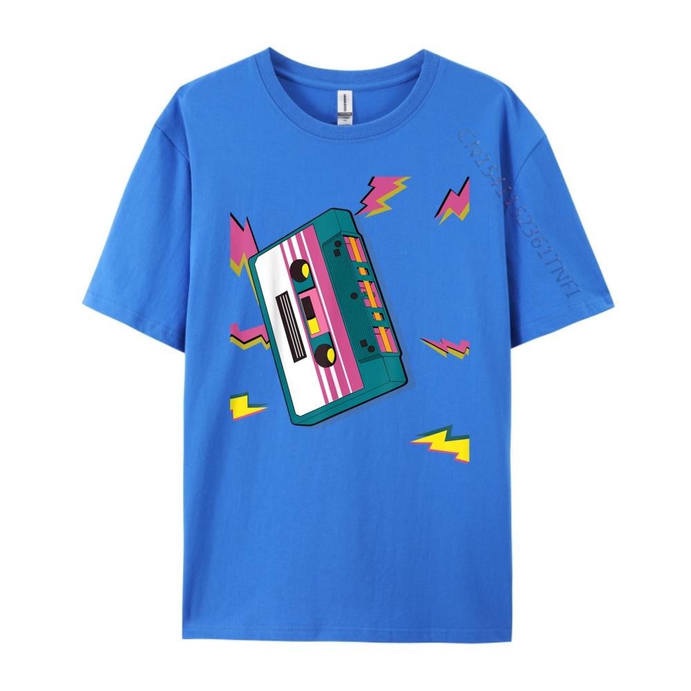 Vintage Cassette Tape In 80s 90s Neon Style T Shirts For Men Autumn TShirt Mens Tshirts Creative Camiseta