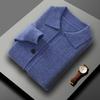 Men'S 100 Pure Wool Knitted Cardigan Lapel Button-Down Sweater Loose Plus Size Business High-End Jacket Trendy