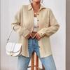 Camicie da Donna in Garza di Cotone Mussola Top Casual con Collo a Revers Manica Lunga Bluse Eleganti da Ufficio per Donne Blusas