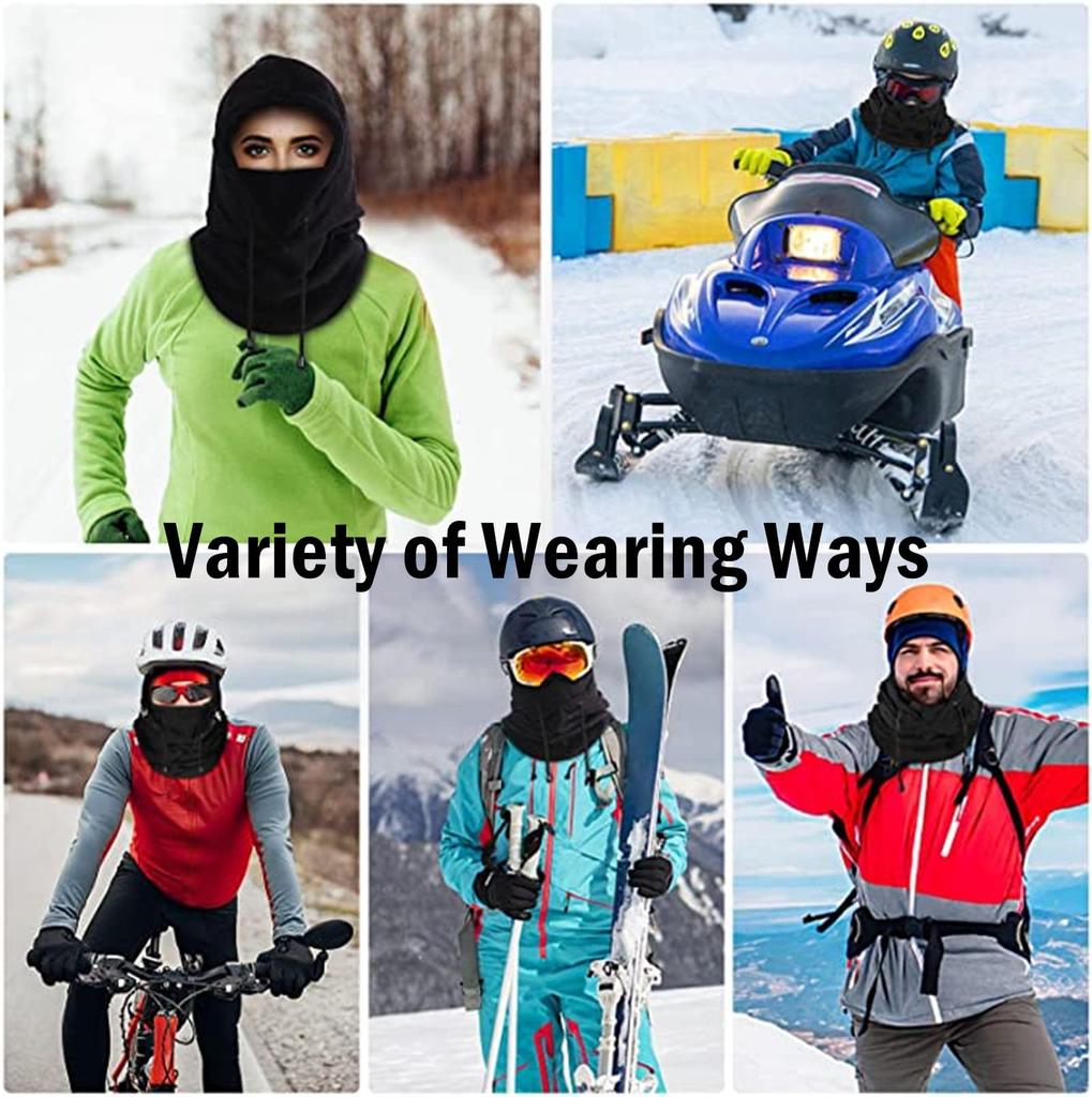 Winter Thermal Fleece Hat Hooded Outdoor Windproof Ski Mask for Outdoor Cycling in Cold Weather Neck Warm Windproof Hat