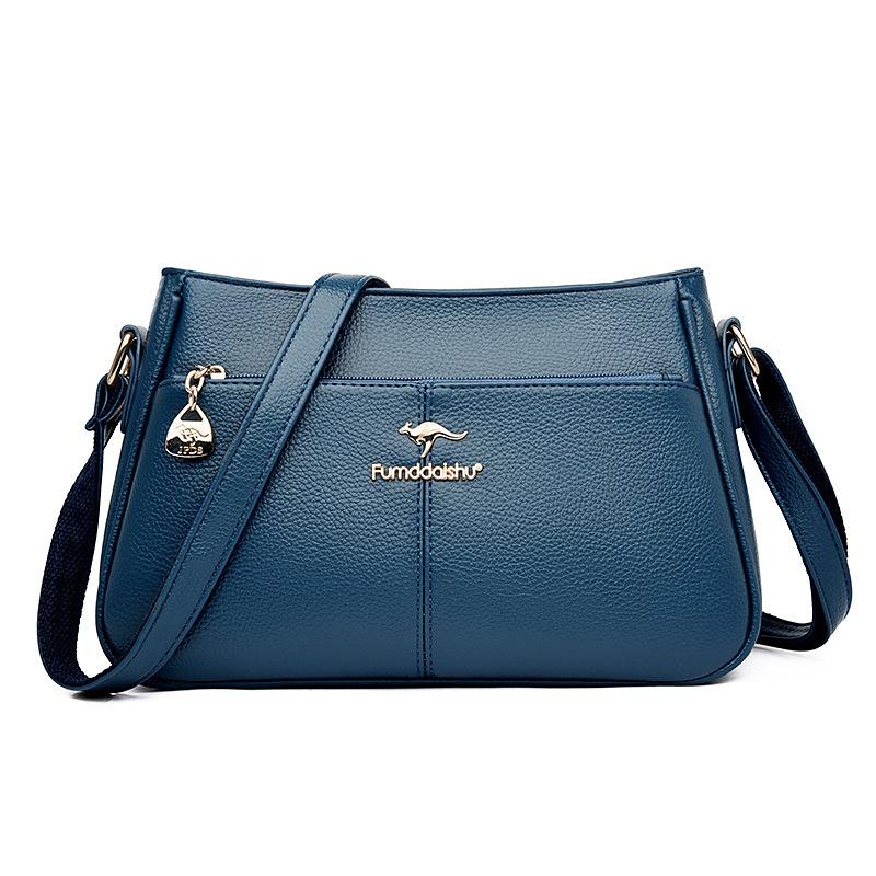 Premium soft leather bag women's simple atmosphere commuting versatile large capacity shoulder oblique bag