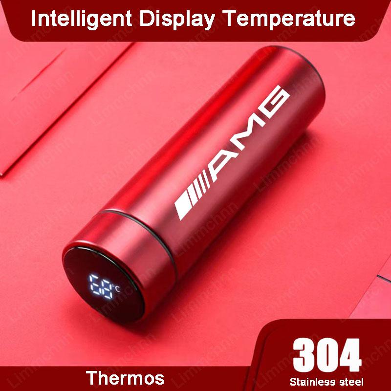 ERS3 2025 Hot 500ml Smart Water Bottle Stainless Steel Thermos Flasks Coffee Cup Milk Mug For Mercedes benz W203 W204 W205 W209 W210