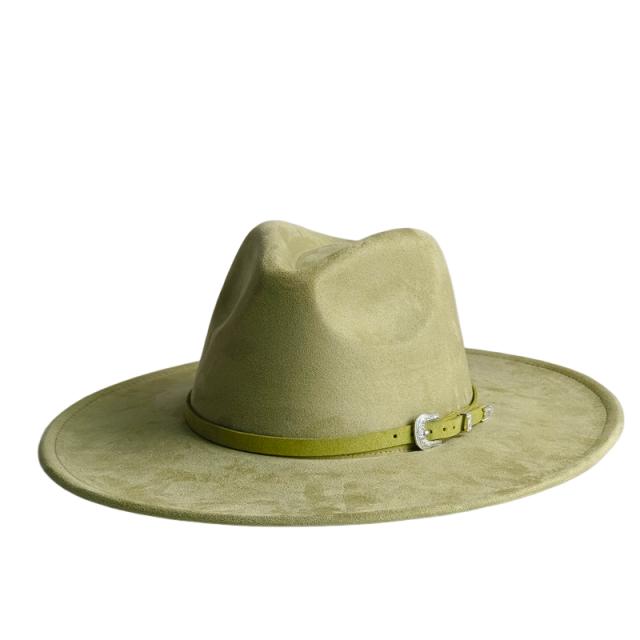 Classic Camel Suede Hat Wide Brim  New Fedora Hat Men Women Autumn Winter Felt Hats Classic Church Fedoras Chapeau Sombrer