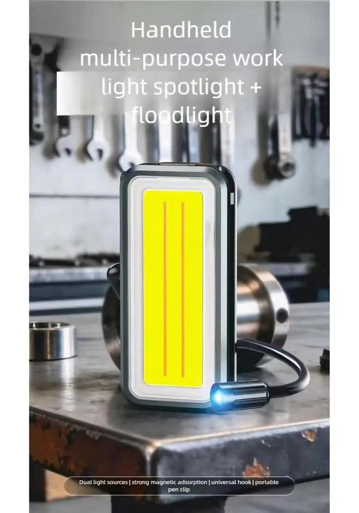 USB Rechargeable Magnetic Work Light with 360° Flexible Hose and Digital Display for Multifunctional Car Inspection