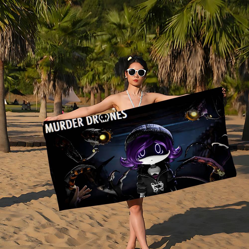 Anime Murder Drones Beach Towel Colorful Bath Towels For Girl Microfiber Quick Dry Custom Sand Free Beach Yoga Spa Gym Pool