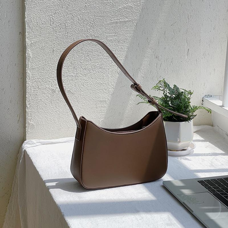 

Bag women s spring and summer new niche shoulder bag women s small square bag leather underarm bag women темно-коричневого