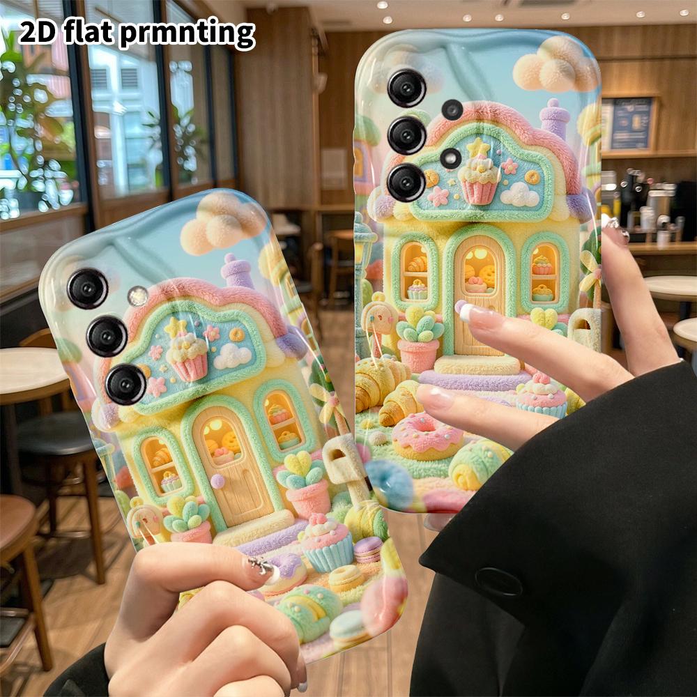 Phone Case: 2D Flat, Fits Samsung Galaxy A34 A35 M05 M06 S20 S22 S21 FE Plus 5G Protective Case, Dessert Bakery Theme, Perfect Christmas and Halloween