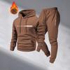 Mens Fleece Hoodie Tracksuit Set Warm Casual Sports Two Piece