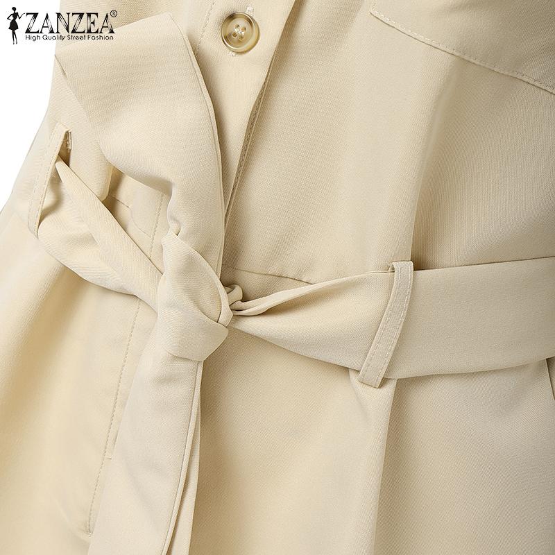 ZANZEA Women Casual Turn Down Collar Summer Short Sleeve Jumpsuits