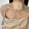 Vintage Big Flower Choker Necklace for Women Gifts Elegant Lace-up Rope Chain Necklace Fashion Jewelry Accessories