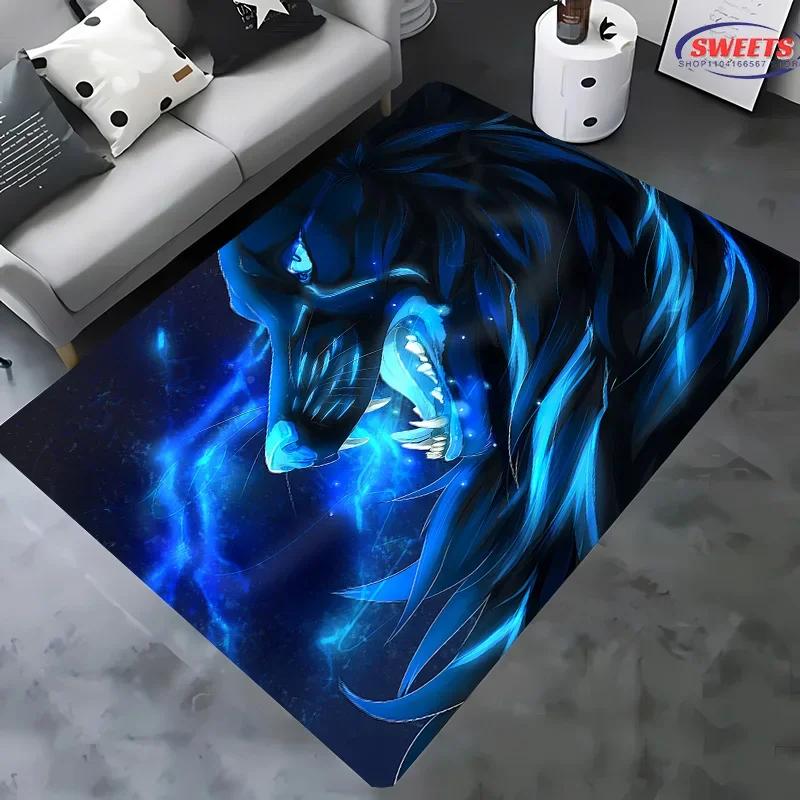 Wolf Art Non-Slip Soft Area Rug for Living Room Bedroom Sofa Doormat Home Office Decor Durable Floor Mat Gift
