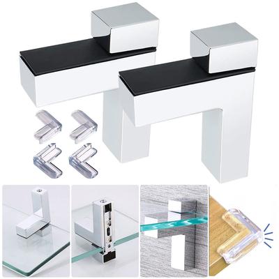 Adjustable Glass Shelf Clamp Holder Corner Guards Bathroom Wall Mount Shelf Brackets Partition Board Support Clamp Hardware
