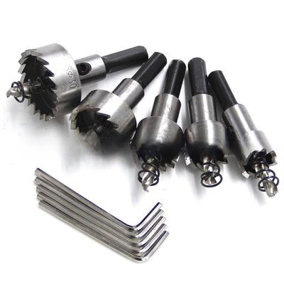 Set di Seghe a Tazza in Acciaio Rapido Placcato Titanio 16-30 mm per Alluminio e Ferro