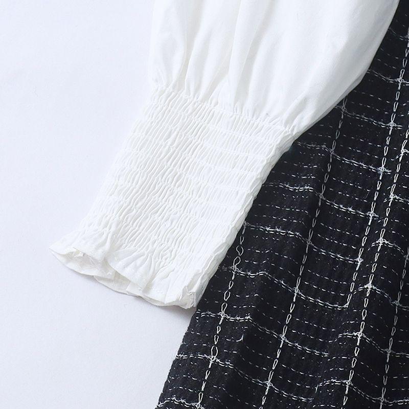 Style Fake Two-Piece Dress Spring & Fall New Foreign Trade Women's Clothing Half Turtleneck Pullover Long Sleeves Color Matching Stitching 30549