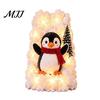 Lighted Winter Holiday Railing Decor Penguin Christmas Stair Snow Decor, Staircase Decoration, Snowy Banister Connected Story Scene Display
