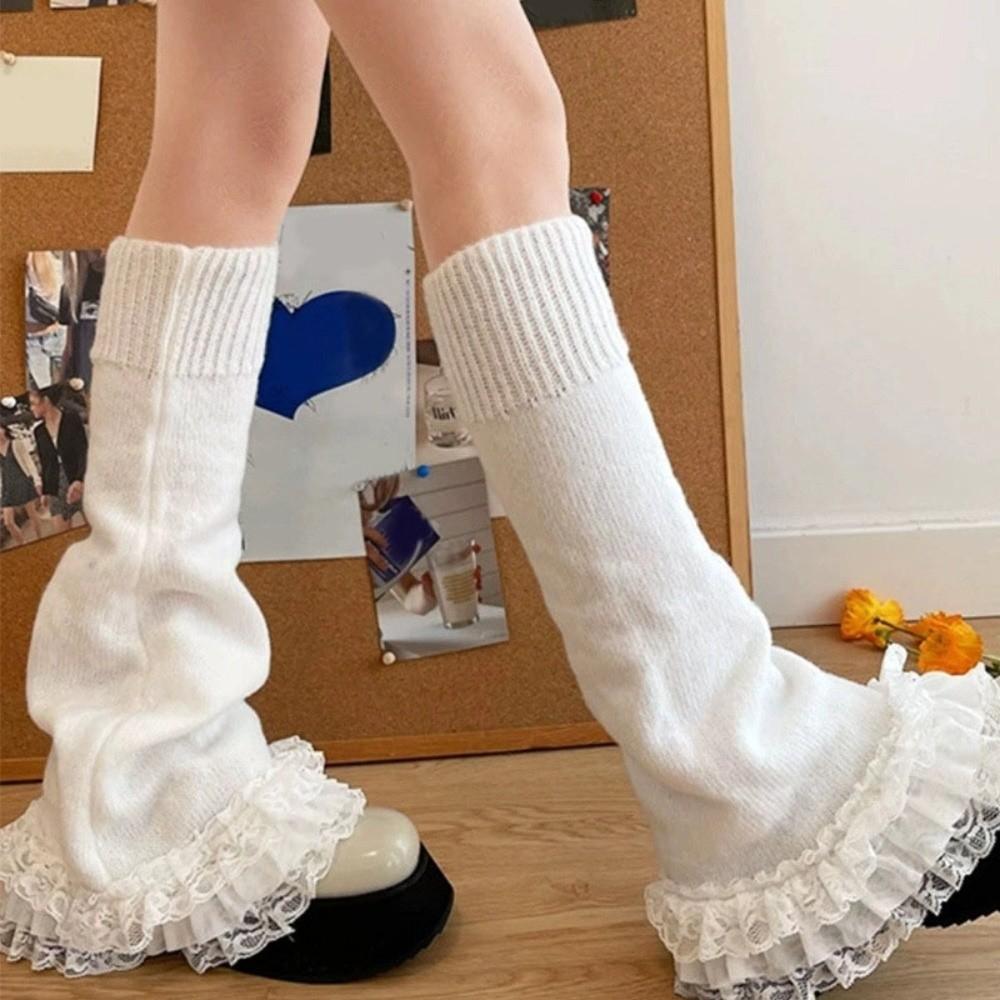 Ballet Style Elephant Leg Socks Y2k Knee High Girls Stockings Fashion Lace Leg Warmers  Girl