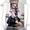 Long Sleeve Shirt Set with Ruffle and Mori Girl Top with Detachable Lolita Harajuku Clothing for and Winter Gray [Yhsuoxfd] Women's Set, 2-Piece