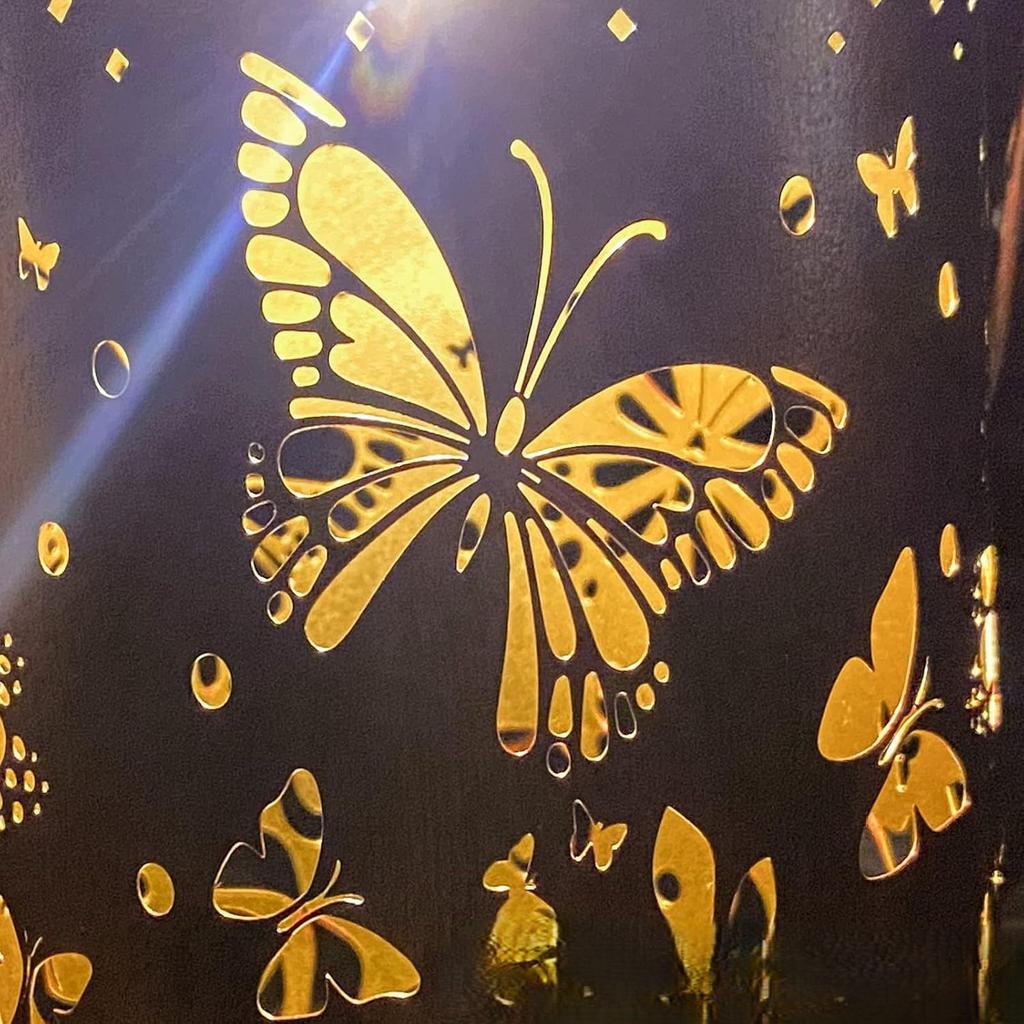 Butterfly Shadow Solar Light IP65 Waterproof Butterfly Solar Outdoor Lantern Metal Butterfly LED Lantern for Patio Lawn Pathway