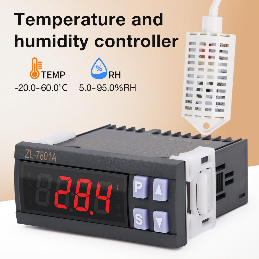 Incubation Temperature And Humidity Controller Automatic Egg Incubator 5.0~95.0%RH -20.0~60.0℃ Thermometer Thermoregulator
