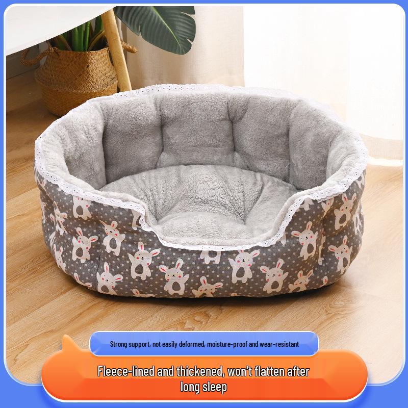 Four Seasons Lace Pet Bed: Princess Dog & Cat Nest for Small Pets