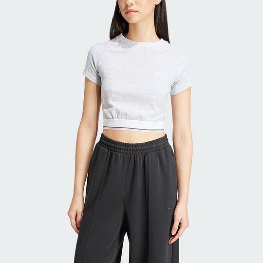 Adidas Originals Tape Waistband Cropped Tee IS2318