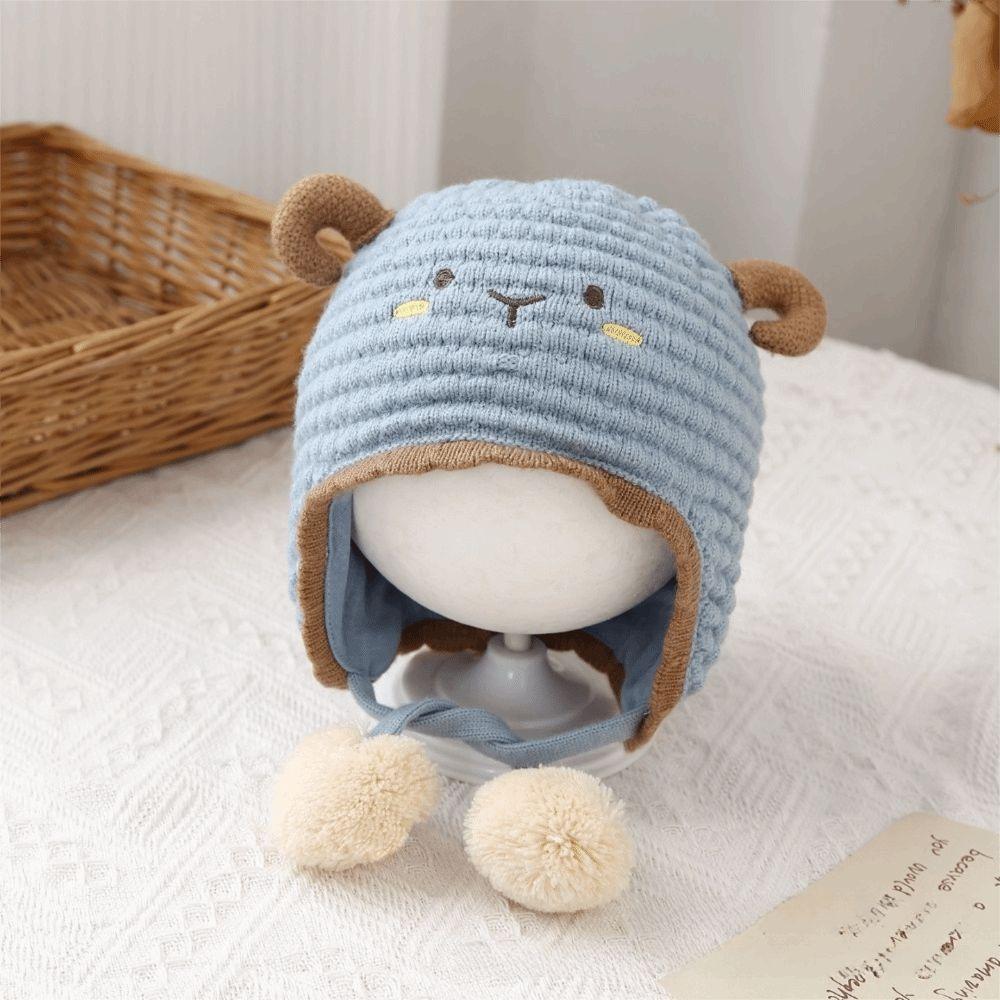 Lamb Design Kids Knit Hat Thick Knit Earflap Cap Comfort Baby Headwear Outdoor