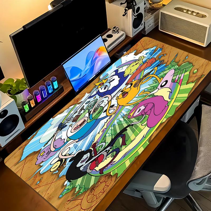 Adventure Time Print  Cushion Non-slip Laptop Tablet Big Mousepad XXL Mat Mini PC Playmat With Lock edge