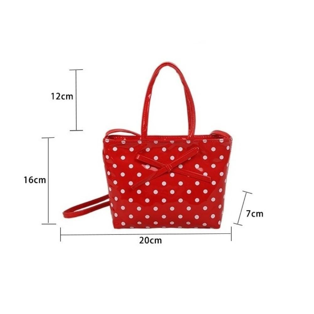 Fashion Large Capacity Crossbody Bag Polka Dot Embroidery Shoulder Bag Bow Checkered Pattern Handbag Travel Use