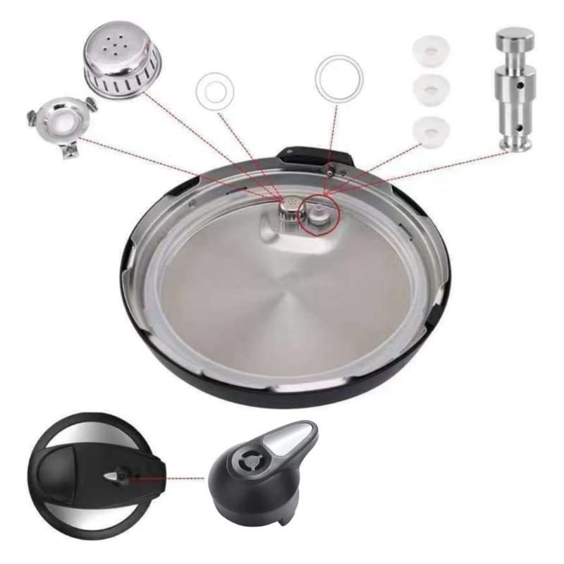 Schnellkochtopfventile Ersatzset Sicherheitsventile Set Schwimmerventile Dichtungsringe Geeignet für 3QT 5QT 6QT Modelle