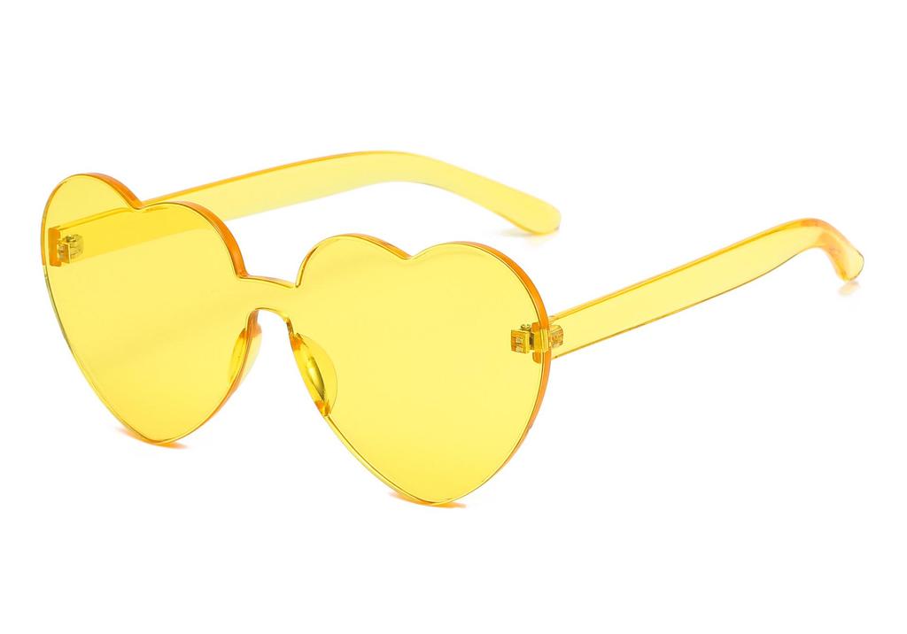 Heart-Shaped Frameless Peach Sunglasses: Perfect for Pool, Picnic, and Party