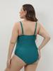 Dámské evropské a americké jednodílné plus size bikiny: Kostým s kosticemi, Jednobarevný, Dvojitá ramínka, Zeštíhlující střih.