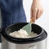 Non-stick Silicone Rice Spoon with Anti-slip, Heat-resistant Wooden Handle